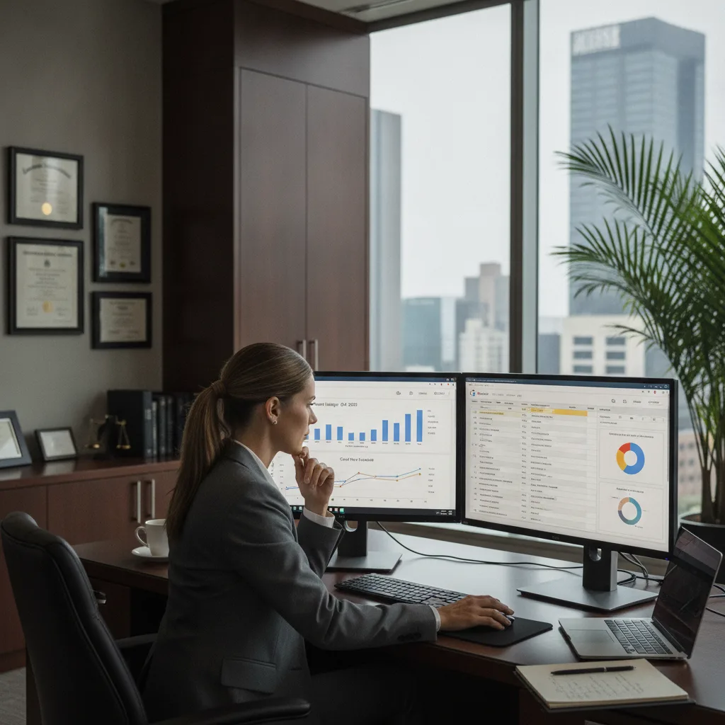 Law firm PPC strategy dashboard showing Google Ads performance metrics for a personal injury practice