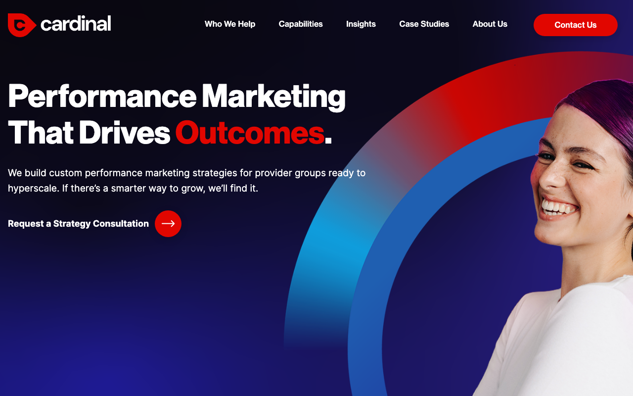 Cardinal Digital Marketing homepage, healthcare and multi-location marketing agency