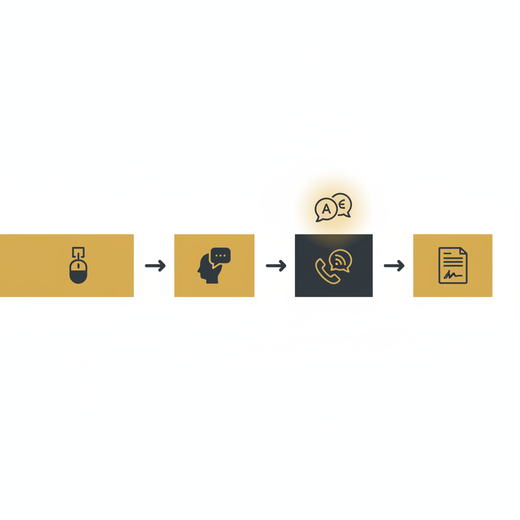 Law firm marketing in Los Angeles illustrated through a funnel diagram from ad click to signed case with bilingual intake highlighted