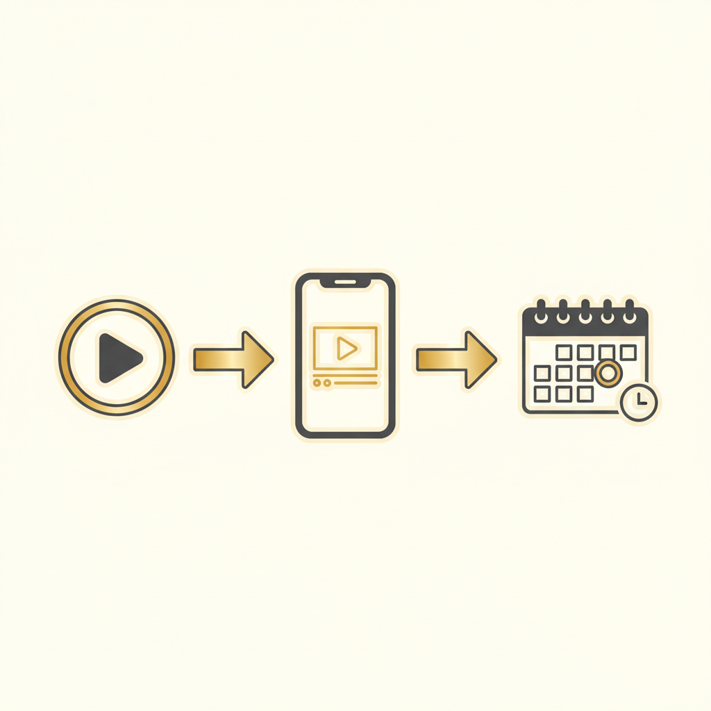 Law firm video marketing illustrated through the handoff from a video view to a tracked intake call and booked consultation